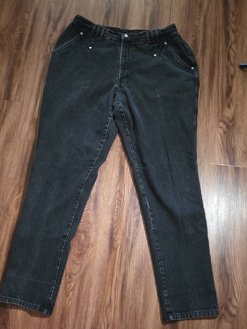 Rocky Mountain Women's Straight  Black Jeans — Slim High-Rise Western Bareback